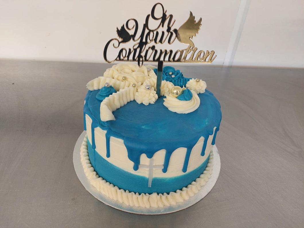 Confirmation/Communion cake - Sky Blue