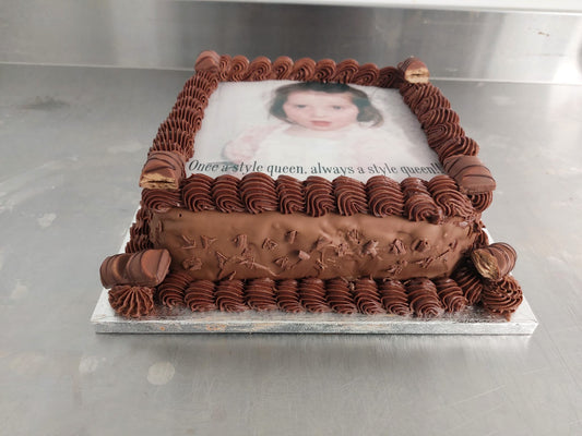 Chocolate Biscuit Cake - Choose Your Photo