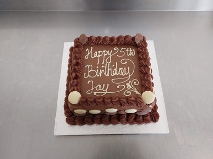 Chocolate Biscuit Cake with Buttons